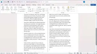 How to split text into columns with divider line in word