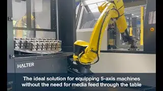EMO 2023: Automatic loading of LANG Technik Makro&bull;Grip&reg; 5-Axis vises on a zero-point clamping system