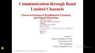 Video 4.1 Characterization of Bandlimited Channel and Signal Distortion