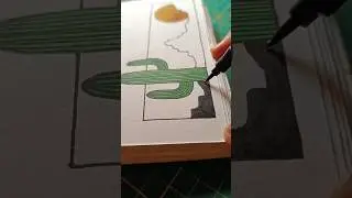 Super Easy Western Landscape Painting #art #watercolor #trending #viral #drawing #tutorial #beginner