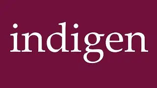 How to Pronounce ''indigen'' (indigenous) Correctly in German