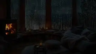Cozy Fireplace & Autumn Storm 🔥🌧️ &ndash; Relaxing Fall Ambience with Rain and Leaves for Sleep