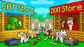 JJ and Mikey: CAT vs DOG Store Battle in Minecraft - Maizen