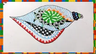 How to make sea shell or shankh mandala art|pattern|doodle|zentangle|step by step tutorial#seashell