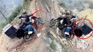 Motorcycle drivers carrying oversized cargo up winding and treacherous mountains！#funny