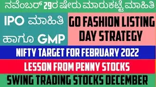Share Market Latest news Kannada|IPO GMP|Go fashion strategy|Penny stocks| Tata power Reliance share