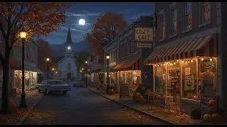 Cozy Fall Ambience in a 1980s Small Town | Relaxing Autumn Sounds for Sleep, Study & Reading