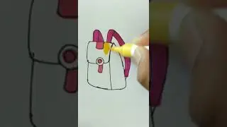 easy school bag drawing|| cute bag drawing #shortsfeed #shortvideo #shorts #short