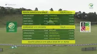 South Africa U19 Women vs Zimbabwe U19 Women - Match 1 - U19 Women Tri-Series