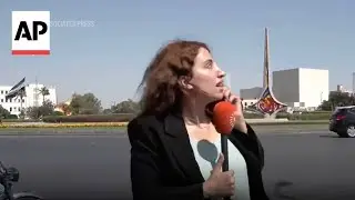 Reporter runs for cover as Israel strikes hit Syria Defense Ministry