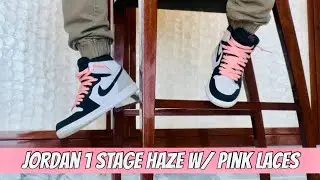 Air Jordan 1 High Stage Haze Unboxing | Pink Laces and On Feet Review