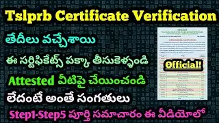 Tslprb SI,Constable certificate verification dates released