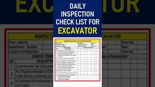 Daily Excavator Inspection Checklist | Pre-Start Safety Check #excavator #inspection #hse