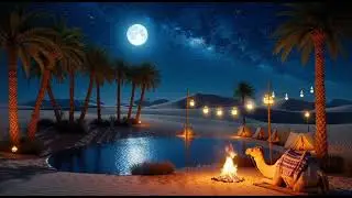 1 Hour Desert Oasis at Night 🌴✨ | Peaceful Fantasy Ambience for Sleep & Relaxation