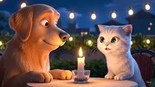 Dog & Cat's Romantic Dinner Date! (Aww)