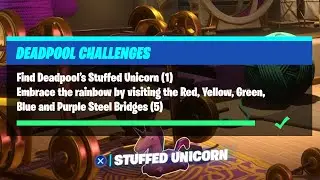 Find Deadpool's Stuffed Unicorn (1) & Embrace the Rainbow (5) - Fortnite Deadpool Challenges
