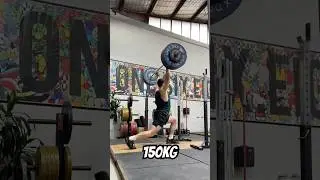 150kg paused split jerk 🔥 #chazkilostv #weightlifting #splitjerk