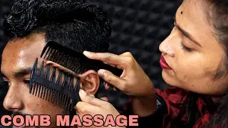 Heavy Oil Head Massage with Comb | Head Massage & Head Scratching with 3d Sound | Neck Cracking ASMR