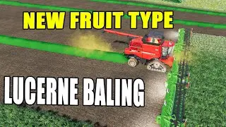Farming Simulator 19: New Map & New Fruit Type!! Lucerne Baling!! Alfalfa Harvesting!!