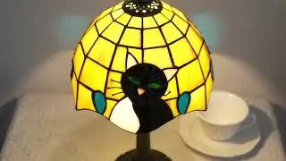 Tiffany style cute cat table lamp #tiffany #retrostyle #tiffanystyle #lamp #table #tablelamp #cat