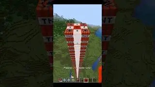Minecraft tnt plus redstone block pillar #shorts #minecraft  #shortvideo #shortsminecraft #gaming