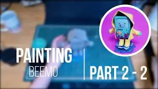 BMO Beemo sculpture process | Part 2/2: Painting Polymer Clay