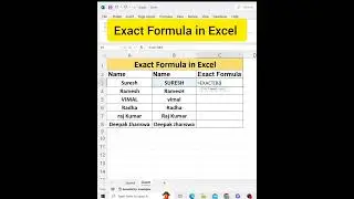Exact Formula in Excel | Exact Function in Excel | #exact #exactshorts #exactformula #excel #data