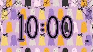 Cute Ghost 10 Minute Timer &ndash; Halloween Classroom Countdown with Time&rsquo;s Up Sound