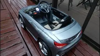 Aosom 12V Ride On Toy Car Kids Mercedes Benz AMG GLA45 Coupe  Music Electric Light Silver Pedal Car