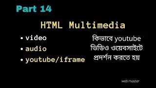 HTML Multimedia | Audio, video , iframe | How to show youtube video on website