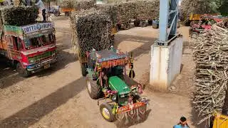 Sugar cane tractor Bird view