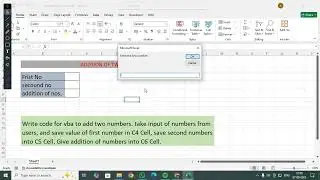VBA The sum of the two numbers is