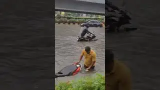 Bikers in Hyderabad floods #shorts