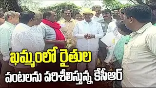 ఖమ్మంలో రైతుల పంటలను పరిశీలిస్తున్న కేసీఆర్..! | CM KCR Assures Farmers | News Line Telugu