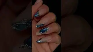 cat eye nail tutorial with chrome accents ✨ save this for your next mani! #cateyenails #cateye