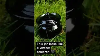 This handmade decorative jar looks like a witches cauldron, #epoxy #resin #gothic #handmade #jar