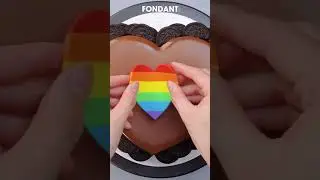 Amazing Love Rainbow OREO Chocolate Heart Cake #shorts #satisfying #cake #chocolate