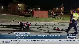 Motorcycle driver injured in 2-vehicle crash in Longview