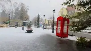 Walking Tour Sinaia Romania [4K] || Snow In Sinaia #sinaia #romania #exploreromania @POVBarengHasan