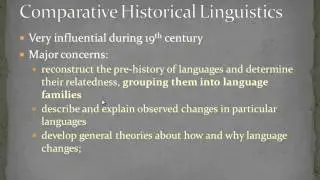 Overview of Comparative Linguistics
