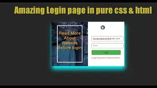 How To Create Login Form In HTML and CSS| Amazing login Page| Make Sign In Form Design