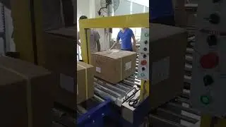 Automatic PP band strapping machine.