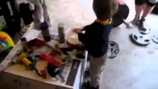 Lifting Kid works out with Lifting Dad