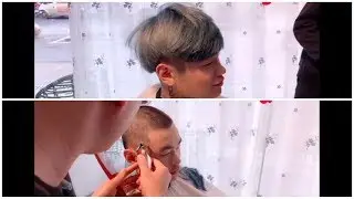 男生剃光头视频