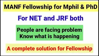 MANF Fellowship for NET and JRF students| Selection process|How to apply for MANF|NTA UGC Fellowship