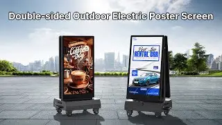Double-Sided Outdoor Digital Poster |2000 Nits Sunlight Readable | Electric Tilt & Long Battery Life