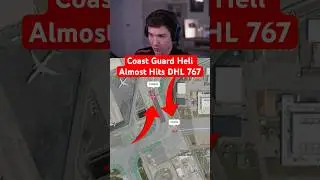 Coast Guard Heli Almost Hits DHL 767