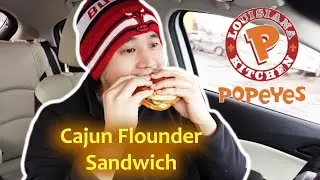 Popeyes NEW Cajun Flounder Sandwich Food Review #popeyes #cajunflounder