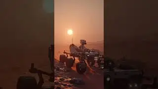 Rover Move Slowly After the sunrise 🌞🌄#MarsRover #EarthFromMars #CinematicSpace #4KRender #Photoshop