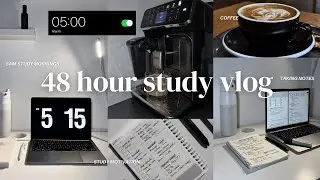 48-hour study vlog | 5AM wake up, studying, productive mornings, taking notes